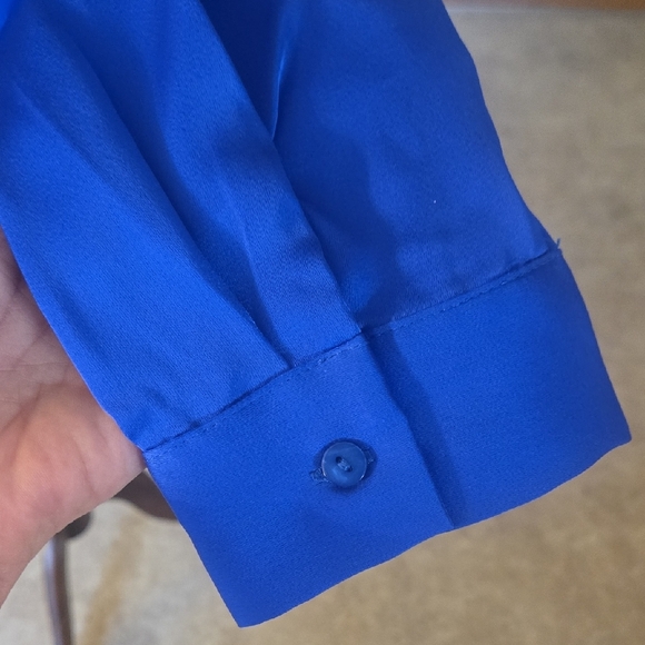 Skies Are Blue Vibrant Blue Button Down Shirt - Picture 4 of 5